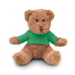 Teddybär mit T-Shirt Gruen als Werbeartikel mit Logodruck