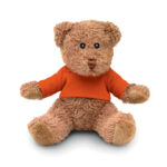 Teddybär mit T-Shirt Orange als Werbeartikel mit Logodruck
