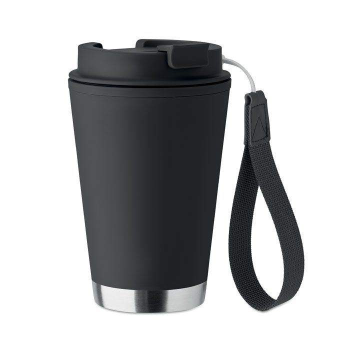 Doppelwandiger Becher 300 ml Schwarz als Werbeartikel mit Logodruck