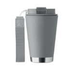 Doppelwandiger Becher 300 ml Grau, Seitenansicht