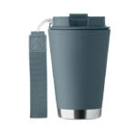 Doppelwandiger Becher 300 ml Blau, Seitenansicht