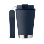 Doppelwandiger Becher 300 ml Blau, Seitenansicht