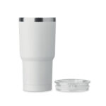 Doppelwandiger Becher 500ml Weiß, Rückansicht