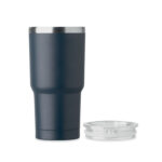 Doppelwandiger Becher 500ml Blau, Rückansicht
