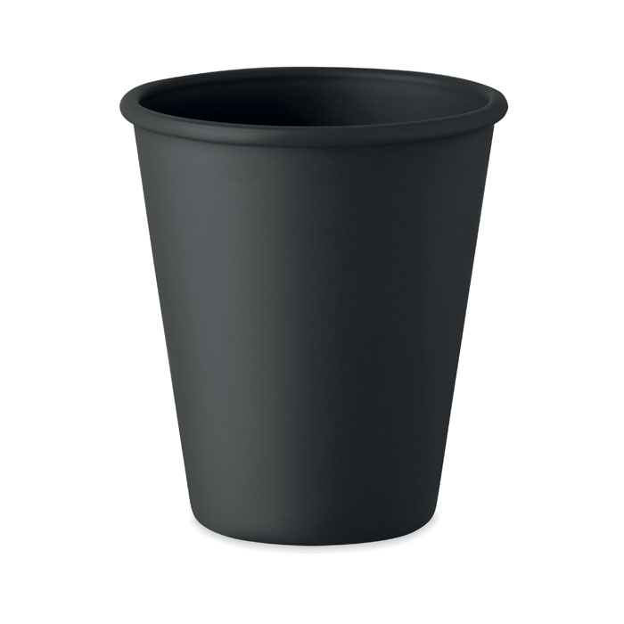 Wiederverwendbarer Becher PLA Schwarz Wiederverwendbarer Becher PLA Schwarz als Werbeartikel mit Logodruck