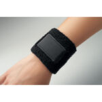 Schweißarmband Polycotton Schwarz, geöffnet dargestellt