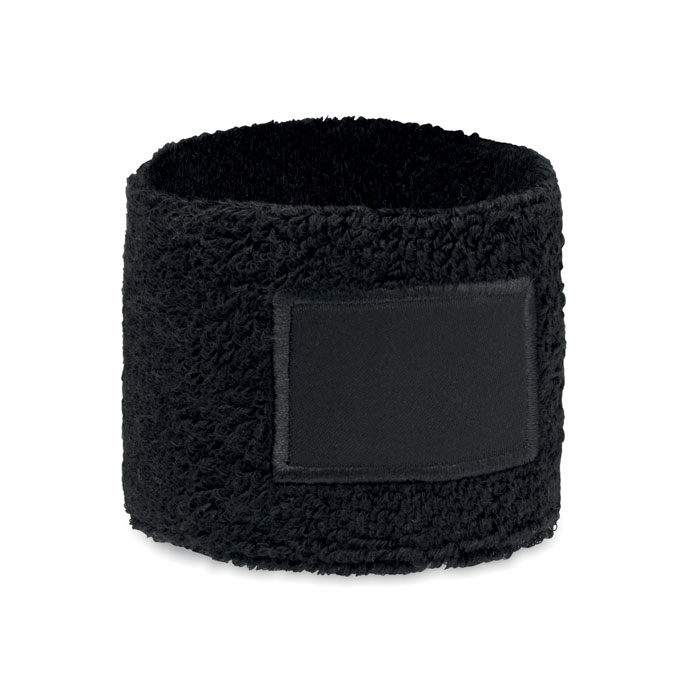 mo2608-03 Schweißarmband aus Polycotton mit Patch als Werbeartikel mit Stickerei