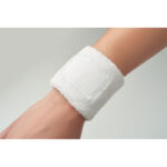 Schweißarmband Polycotton Weiß, geöffnet dargestellt