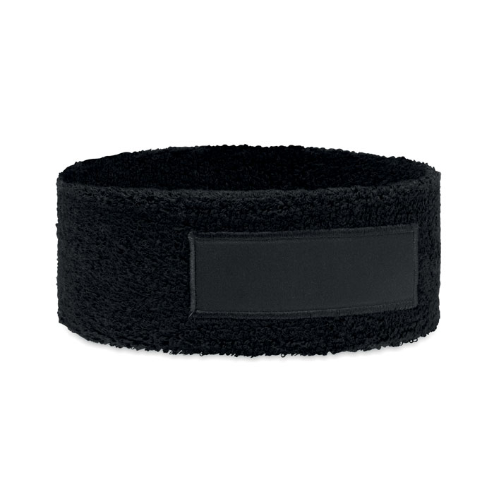 Stirnband Polycotton Schwarz Stirnband Polycotton Schwarz als Werbeartikel mit Logodruck