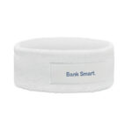 Stirnband Polycotton Weiß mit markiertem Druckbereich für Ihr Logo