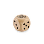 Spielwürfel Schima-Holz Ø 3cm mit markiertem Druckbereich für Ihr Logo