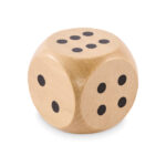 Spielwürfel Schima-Holz Ø 5cm – Vorderansicht