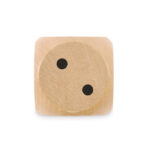 Spielwürfel Schima-Holz Ø 5cm – Rückansicht