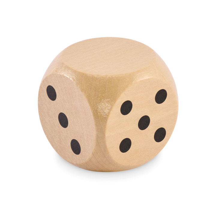 Spielwürfel Schima-Holz Ø 5cm Spielwürfel Schima-Holz Ø 5cm als Werbeartikel mit Logodruck