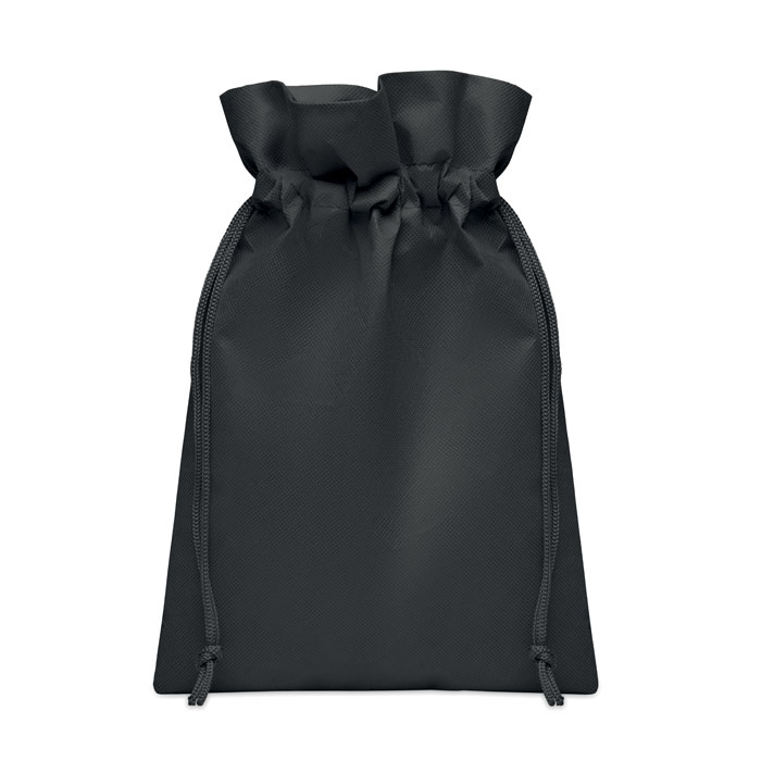Kleiner Beutel RPET Non-Woven Schwarz Kleiner Beutel RPET Non-Woven Schwarz als Werbeartikel mit Logodruck