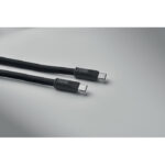 60W Lanyard-Ladekabel Schwarz, Detailaufnahme des Materials