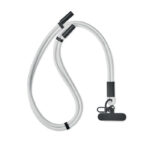 60W Lanyard-Ladekabel Weiß als Werbeartikel mit Logodruck