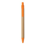 Druckkugelschreiber mit Bambus Orange von oben