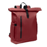 Rolltop-Rucksack 600D RPET Rot als Werbeartikel mit Logodruck