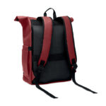 Rolltop-Rucksack 600D RPET Rot, Rückansicht