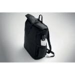 Rolltop-Rucksack 600D RPET Schwarz von oben