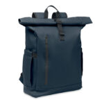 Rolltop-Rucksack 600D RPET Blau als Werbeartikel mit Logodruck