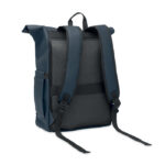 Rolltop-Rucksack 600D RPET Blau, Rückansicht
