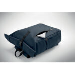 Rolltop-Rucksack 600D RPET Blau, Seitenansicht