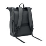 Rolltop-Rucksack 600D RPET Grau, Rückansicht