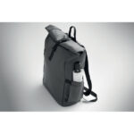 Rolltop-Rucksack 600D RPET Grau, Detailaufnahme des Materials