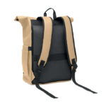 Rolltop-Rucksack 600D RPET Braun, Rückansicht