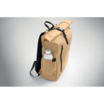 Rolltop-Rucksack 600D RPET Braun, Seitenansicht
