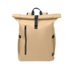 Rolltop-Rucksack 600D RPET Braun von oben