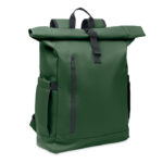 Rolltop-Rucksack 600D RPET Gruen als Werbeartikel mit Logodruck