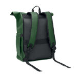 Rolltop-Rucksack 600D RPET Gruen, Rückansicht
