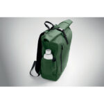Rolltop-Rucksack 600D RPET Gruen, Detailaufnahme des Materials