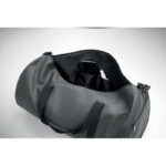 Sport-/Reisetasche 600D RPET Grau, Detailaufnahme des Materials