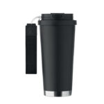 Doppelwandiger Trinkbecher 500m Schwarz, Rückansicht