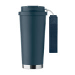 Doppelwandiger Trinkbecher 500m Blau von oben