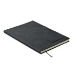 DIN A5 Smokey Notizbuch PU Schwarz als Werbeartikel mit Logodruck