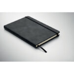 DIN A5 Smokey Notizbuch PU Schwarz, Detailaufnahme des Materials