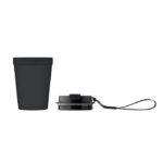 Einwandiger Becher 300 ml Schwarz, geöffnet dargestellt