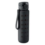 Sport-Trinkflasche RPET 1L Schwarz als Werbeartikel mit Logodruck