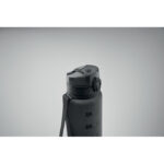 Sport-Trinkflasche RPET 1L Schwarz, Detailaufnahme des Materials
