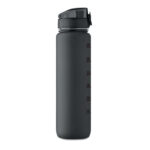 Sport-Trinkflasche RPET 1L Schwarz, Seitenansicht
