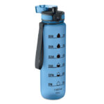 Sport-Trinkflasche RPET 1L Blau, Rückansicht
