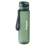 Sport-Trinkflasche RPET 1L Gruen mit markiertem Druckbereich für Ihr Logo