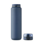 Sport-Trinkflasche RPET 1L Blau, Rückansicht