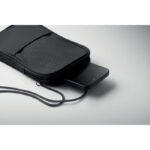 Crossbody-Reisetasche RPET Schwarz, Detailaufnahme des Materials
