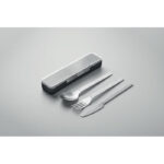 Besteck-Set Edelstahl Schwarz, Detailaufnahme des Materials